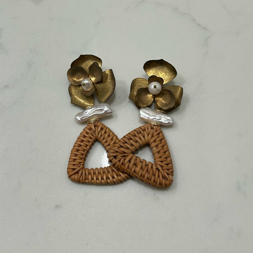 Nicola Bathie Wicker Triangle Drop Earrings